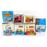 Mixed Scale Ertl Tractors, Combine, Cotton Picker,