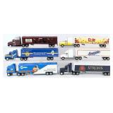 (6) 1/64 Ertl Semi Trucks and Trailers