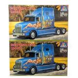 (2) 1/24 Italeri Western Star 5964SS Semi Truck Mo