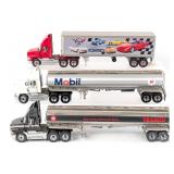 (3) 1/43 Franklin Mint Mack Semi Trucks with Trail
