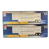 (2) 1/25 AMT / Ertl Livestock Trailer Model Kits -