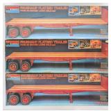 (3) 1/16 Monogram Fruehauf Flatbed Trailer Model K