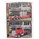 1/25 AMT Peterbilt 359 and Lowboy Trailer Model Ki