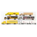 (6) 1/64 Ertl Semi Trucks and Trailers