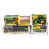 Mixed Scale John Deere Tractors, Trucks, and Hay W