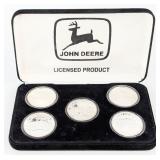 (5) John Deere One Troy Ounce .999 Fine Silver Coi