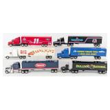 (6) 1/64 Mixed Brand Semi Trucks