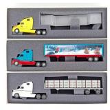 (3) 1/64 Penjoy Semi Trucks & Trailers