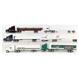 (6) 1/64 Ertl & Penjoy Semi Trucks and Trailers