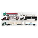 (6) 1/64 Ertl & Penjoy Semi Trucks and Trailers