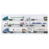 (6) 1/64 Ertl Semi Trucks and Trailers