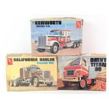 1/25 AMT Kenworth W-925, Chevy Titan 90, and Calif