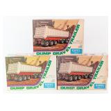 (3) 1/25 Ertl Dump Gravel Trailer Model Kits
