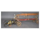 Early Cast Iron Horse Drawn Hook and Ladder Truck
