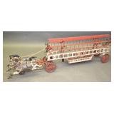 Ives Cast Iron Horse Drawn Hook and Ladder Truck