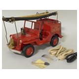 Al-Toy Die Cast  Willys Jeep Fire Truck
