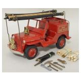 Al-Toy Die Cast  Willys Jeep Fire Truck