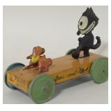 Vintage Nifty Tin Litho Felix The Cat Platform Toy