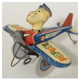 Marx Tin Litho Windup Popeye The Pilot Plane