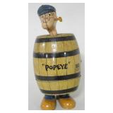 J. Chein Tin Litho Windup Barrel Popeye