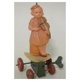 Vintage Girl Playing Violin Celluloid Windup Toy