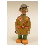 J Chein Tin Litho Windup Doughboy
