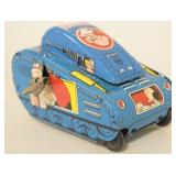 Line Mar Tin Litho Wind Up Popeye Rollover Tank