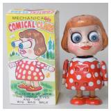 TPS Tin Litho Wind Up Comical Clara