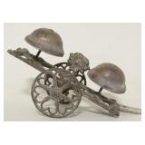 Gong Toy Cast Iron Men Hitting Heads On Bell