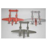 Three Hubley WW2 P38 Airplanes
