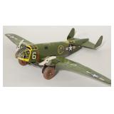 Marx Tin Litho Wind Up Army Airplane No.6