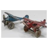 Two Cast Iron Hubley/Arcade? Airplanes
