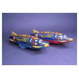 Two Marx Tin LItho Tom Corvett Space Cadet Polaris