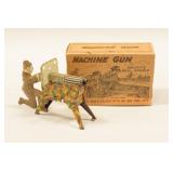 Vintage Tin Litho Marx Sparking Machine Gun In Box