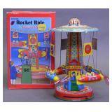 Schylling Tin Litho Rocket Ride Carousel