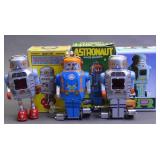 Lot of 3 Tin Litho Wind Up Robots