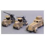 Lot of 3 Tootsie Toy Trucks C Mack Gunner and Army