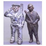 Lot of Two Hubley Large And Small  Sailor Bank