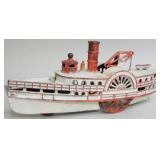 Early Cast Iron Pull Toy Steam Boat