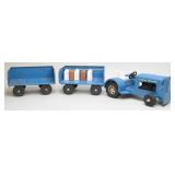 Tonka Blue Airline Tug with 2 Trailers & Luggage