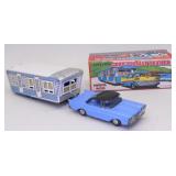 Japan Tin Litho Friction Car With House Trailer