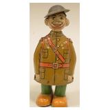 J Chein Tin Litho Windup Doughboy