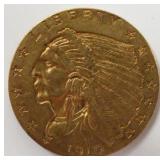 1910 $2.50 Indian Head Gold Quarter Eagle