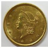 1853 Liberty Head $1 Gold Coin