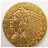 1909-D $5 Indian Head Half Gold Eagle