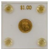 1857 $1 Indian Princess Head Dollar Gold Coin