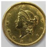 1853 $1 Liberty Head Gold Dollar Coin