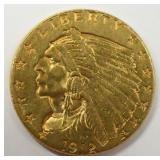 1912 $2.50 Indian Head Quarter Eagle Gold Coin