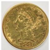 1887 $5 Liberty Head Half Eagle Gold Coin