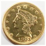 1903 $2.50 Liberty Head Quarter Eagle Gold Coin